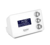 TechniSat DIGITRADIO 50 SE - Radiosveglia (DAB+/FM Tuner, display dimmerabile, sveglia con due orari programmabili, Snooze, Sleeptimer, 1,5 Watt, ingresso cuffie, ricarica USB) bianco