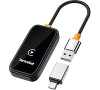 TechniSat TECHNICAST 100 - Adattatore wireless per auto CarPlay e Android | Adatto a partire da iOS 10 o Android 11, Bluetooth V5.4, Plug & Play, connessione stabile, nessun ritardo