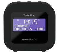 TechniSat TECHNIRADIO 40 - Radiosveglia DAB+ (DAB, FM, sveglia con due orari regolabili, timer di spegnimento, funzione snooze, display LCD regolabile, funzione di ricarica USB) nera