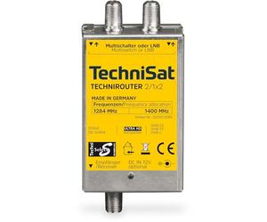 TechniSat TECHNIROUTER MINI 2/1x2 - soluzione a cavo unico/Unicable (per ricezione Twin, 2 posizioni sat su un cavo, ricevitori/TV devono supportare Unicable, SD/HDTV, DVB-T2)