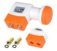 TechniSat Twin LNB digitale ► 2 partecipanti ► Collegamento diretto universale Phoenix CE UHD Full HD HDTV TV 3D 4K + protezione dalle intemperie in set con 2 connettori F placcati oro