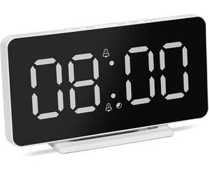 TechniSat Viola AC-1 Sveglia digitale con display LCD da 4,5 pollici (visualizzazione di ora, data e temperatura, dimmerabile, 2 sveglie, funzionamento di alimentazione, alimentatore USB necessario)