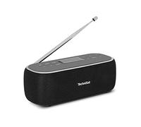 TechniSat VIOLA BT 1 - Altoparlante Bluetooth portatile, radio digitale DAB | FM, DAB, orologio, timer sveglia, memoria preferiti, LCD, vivavoce, AUX-in, batteria, cavo di ricarica USB-C, 6W, nero