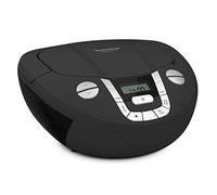 TechniSat VIOLA CD-1 - lettore CD stereo portatile con maniglia per il trasporto, boombox nera, sintonizzatore radio FM, ricezione Bluetooth, potenza di 2 x 1 W RMS, alimentazione a rete e a batteria