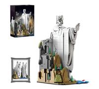 TechnixLabz Kit di costruzione "Statua in pietra del guardiano dei clippi" con base con foresta di montagna e ruscello (839 pezzi)