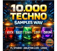 TECHNO BUNDLE SAMPLE PACK - 25 PACK - WAV - KICKS, LOOPS, FX, MELODIC, 16 GIGA