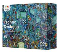 Techno Dystopia by Evermade - Puzzle misterioso con messaggio nascosto per adulti, 1000 pezzi, splendidamente dettagliato, 50,8 x 71,1 cm, arte incorniciabile