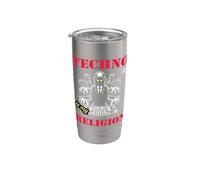 Techno è la mia religione: design DJ multitasking! Bicchiere termico in acciaio inox doppia parete