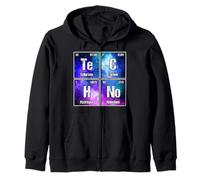 Techno House Party Outfit per EDM Festival Goa Electro Rave Felpa con Cappuccio