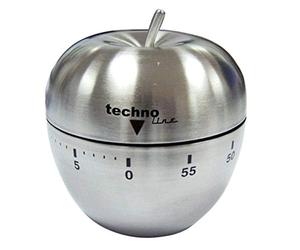techno line KZW 3 Timer da Cucina con Analogico, Metallo, Argento, 6.3x6.3x7.1 cm