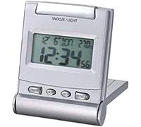 TechnoLine WQ 170 Orologio da Viaggio, Plastica, Argento, 6.9 x 2 x 9 cm