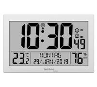 techno line WS8016 WS 8016 - Orologio da parete radiocontrollato con indicatore di temperatura, in plastica, colore: argento, 225 x 143 x 24 mm