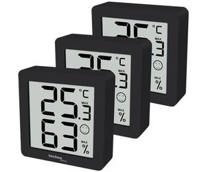 techno line WS9425 - Set di 3 termometro, igrometro, extra piccolo, supporto magnetico, 3 x WS9425 in confezione
