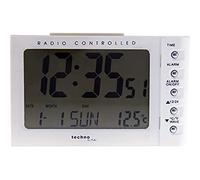 techno line WT 188 Weiß Orologio Radio, Bianco/Argento, 11.5x7.5x7.3 cm