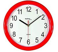 techno line WT 600 Rot Orologio da Parete, Rosso, 25x2.4x25 cm