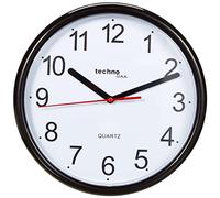 technoLine WT 600 Schwarz Orologio da Parete, Nero, 25x2.4x25 cm