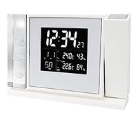 techno line WT 643 Radiosveglia con Proiettore, Bianco, 16x2.8x11 cm