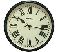 techno line WT 7050 Orologio da Parete, Metallo, Nero, 50x6x50 cm