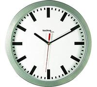 techno line WT 7800 Orologio da Parete, Plastica, Argento, 30 x 4 x 30 cm