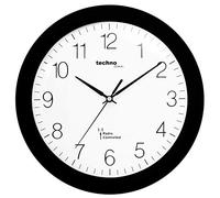 techno line WT 8000 Schwarz Orologio da Parete Radio, Nero, 30x3x30 cm