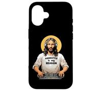 Techno Merch HARDSTYLE IS MY RELIGION Jesus Hardstyle Custodia per iPhone 16