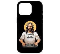 Techno Merch HARDSTYLE IS MY RELIGION Jesus Hardstyle Custodia per iPhone 16 Pro