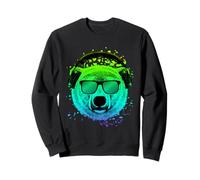 Techno Music DJ Shirt per Ravers EDM Orso polare psichedelico Felpa