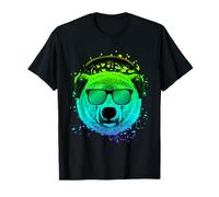 Techno Music DJ Shirt per Ravers EDM Orso polare psichedelico Maglietta