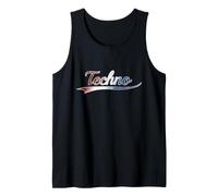 Techno Music USA Patriotic Red White And Blue Graphic Canotta