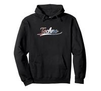 Techno Music USA Patriotic Red White And Blue Graphic Felpa con Cappuccio
