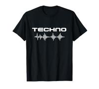Techno Soundwave Pulse Electronic Music Rave Maglietta