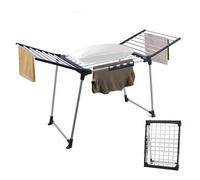 technodry Stendibiancheria Ad Ali Grande Capacità 34 Capi - Asciugatrice Pieghevole per Interni ed Esterni con Struttura in Metallo Rinforzato Nero