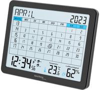 WT2600 - Calendario da tavolo, indicatore di temperatura, indicatore di umidità, indicatore min/max, 17 x 14 cm, colore: Nero