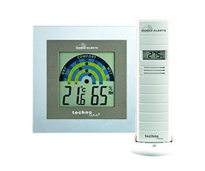 Technoline MA 10260 Set di sensori supplementari con Stazione Meteo per Il Sistema di Allarme su Cellulare Mobile Alerts con Cornice Trasparente, 10 cm x 2 cm x 10 cm, Colore Bianco/Grigio