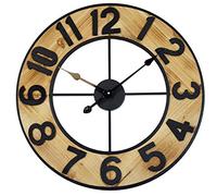 Technoline WT1610 - Orologio da parete analogico, al quarzo, in legno, misura XXL, Ø 60 cm