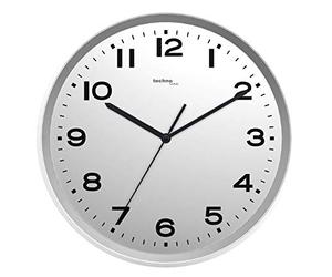Technoline Orologio analogico da parete radio WT8500, argento, plastica, diametro 30 cm