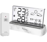 Technoline WS6782 - L'elegante stazione meteo wireless con display trasparente, temperatura interna e temperatura esterna e previsioni meteo precise