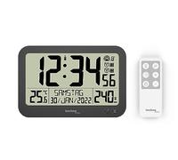 technoline WS8026 - Orologio digitale radiocontrollato con telecomando, orologio da ufficio, incontri, con indicatore di temperatura, timer fino a 240 min, orologio piccolo, 22,3 x 14,8 cm