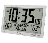 Technoline WS8113 - Orologio da parete digitale moderno, radio, con indicatore della temperatura interna ed esterna
