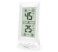 Technoline WS9129 - Termometro da ufficio, termometro, temperatura, umidità, indicatore di comfort della stanza, funzione di calibrazione, monitoraggio climatico sul posto di lavoro, 4,2 x 1,5 x 20 cm