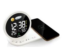technoline WT427 - Sveglia LED con funzione di ricarica wireless e porta USB