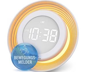 Technoline WT479 - Piccola sveglia digitale con funzione luce notturna e sensore di movimento, da appoggiare, con supporto magnetico, funzionamento a batteria, indicatore di temperatura