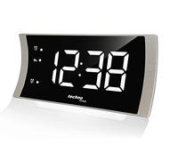 Technoline Moderna radiosveglia a LED WT949 Curved con Temperatura, Luce d'atmosfera e Porta di Ricarica USB
