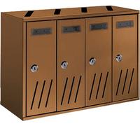 TECHNOMAX - CASELLARIO POSTALE CONDOMINIALE 4 POSTI - COLORE BRONZO ANODIZZAT...