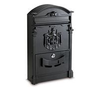 CASSETTA POSTALE PORTALETTERE ACCIAIO ZINCATO ORCHIDEA NERA 41X26X9 TECHNOMAX