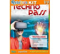 TECHNOPASS TECNOLOGIA + DISEGNO + COMPETENZE + DOMANDE E RISPOSTE (9788847235304) - Libro Scolastico + Kit Scuola con Copertine Rebillo