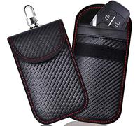 TECHNOPLAY Faraday, custodia per blocco del segnale delle chiavi dell'auto, antifurto, custodia per chiavi con blocco del segnale RFID, custodia per la sicurezza dell'auto, 2 diverse dimensioni, Nero