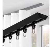 Techo - Bastone per tende da soffitto, resistente, per divisori e binario per tende nero, lunghezza: 220 cm, 100 cm, 450 cm