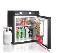 Techomey Frigorifero a Gas, 40L, Frigorifero Trivalente 12V 220V Gas, Frigo da campeggio, Frigo Camper per Chalet Caravan Auto, Nero