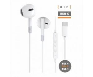TechOneTech ear Tech Hip Cuffie intrauricolari USB-C - Microfono integrato - Assistente vocale - Cavo da 120 m